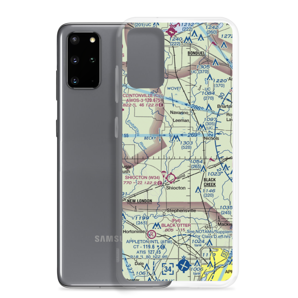 Wolf River Landing Strip (8WI5) VFR Sectional Samsung Case Samsung Galaxy S20 Plus model shown