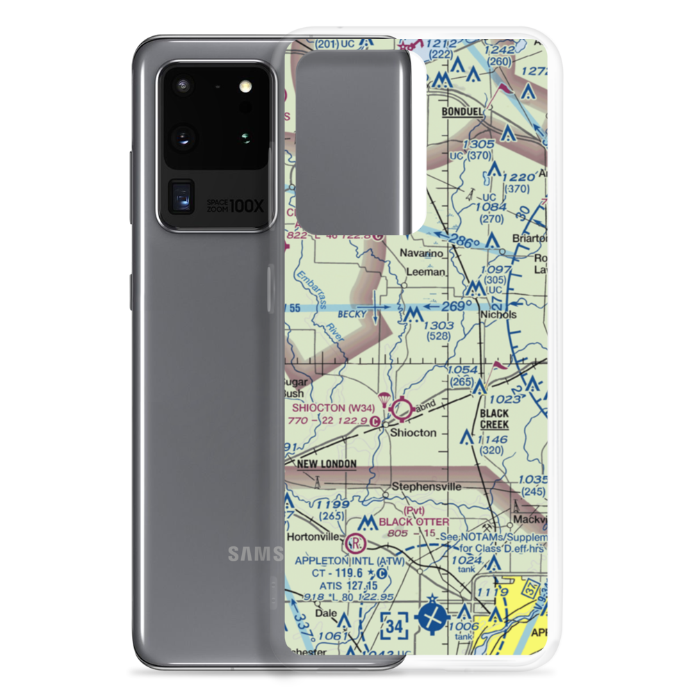 Wolf River Landing Strip (8WI5) VFR Sectional Samsung Case Samsung Galaxy S20 Ultra model shown