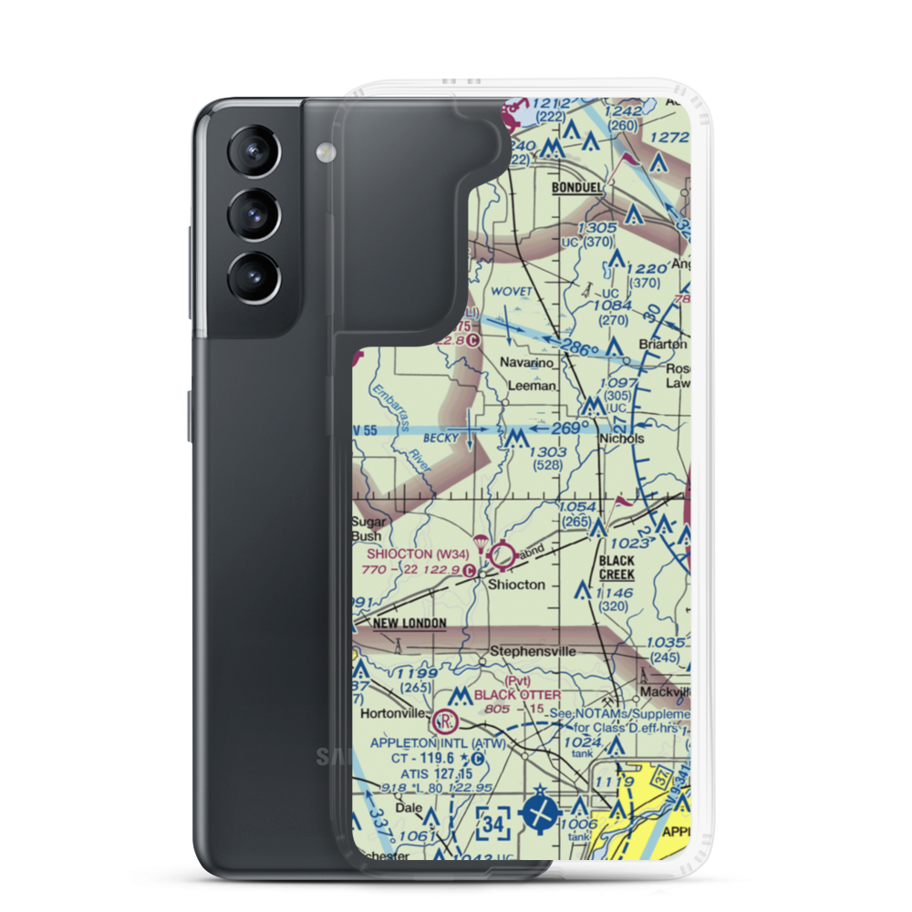 Wolf River Landing Strip (8WI5) VFR Sectional Samsung Case Samsung Galaxy S21 model shown