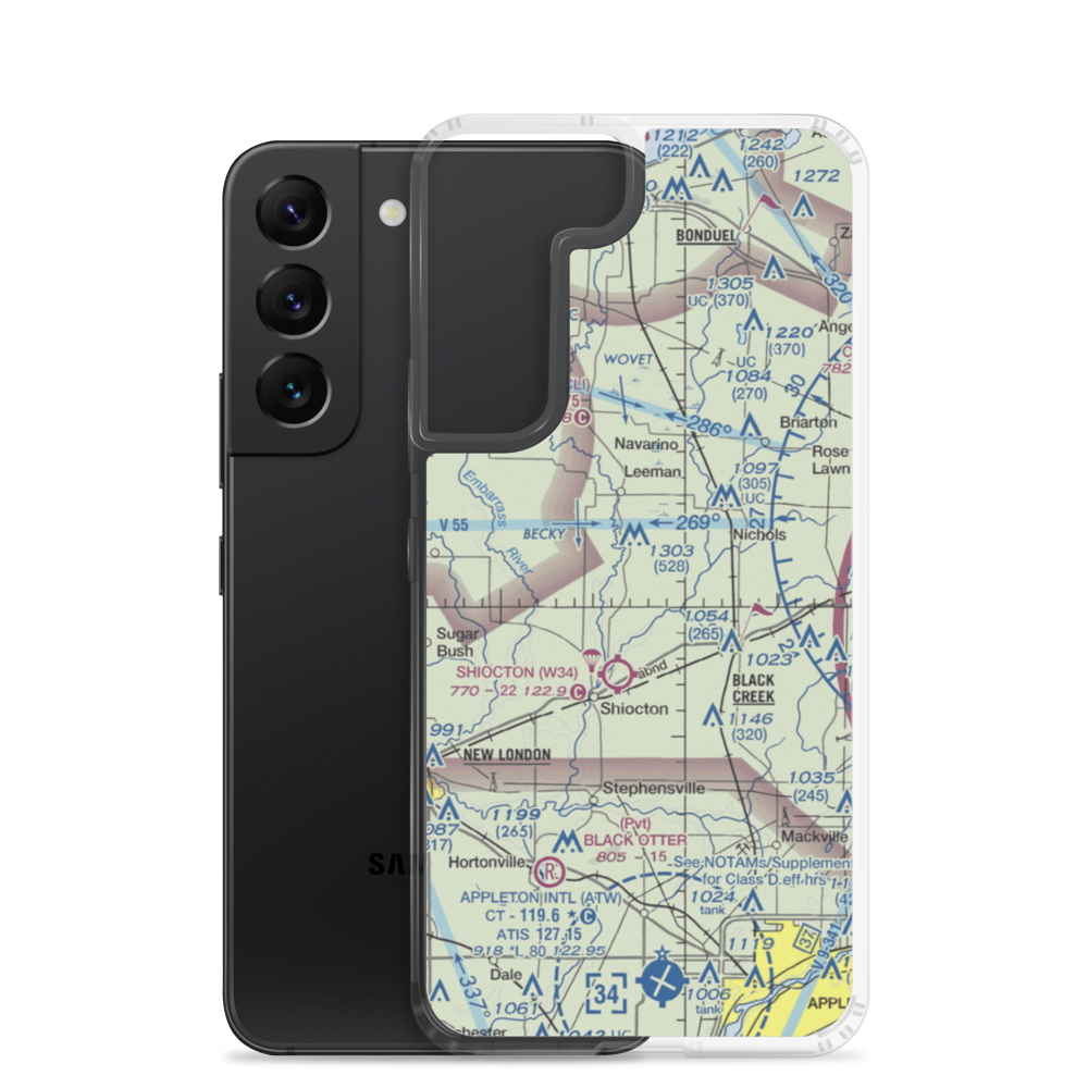 Wolf River Landing Strip (8WI5) VFR Sectional Samsung Case Samsung Galaxy S22 model shown