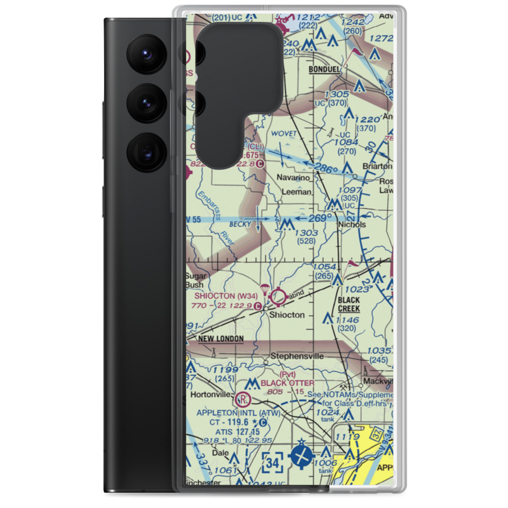 Wolf River Landing Strip (8WI5) VFR Sectional Samsung Case Samsung Galaxy S22 Ultra model shown