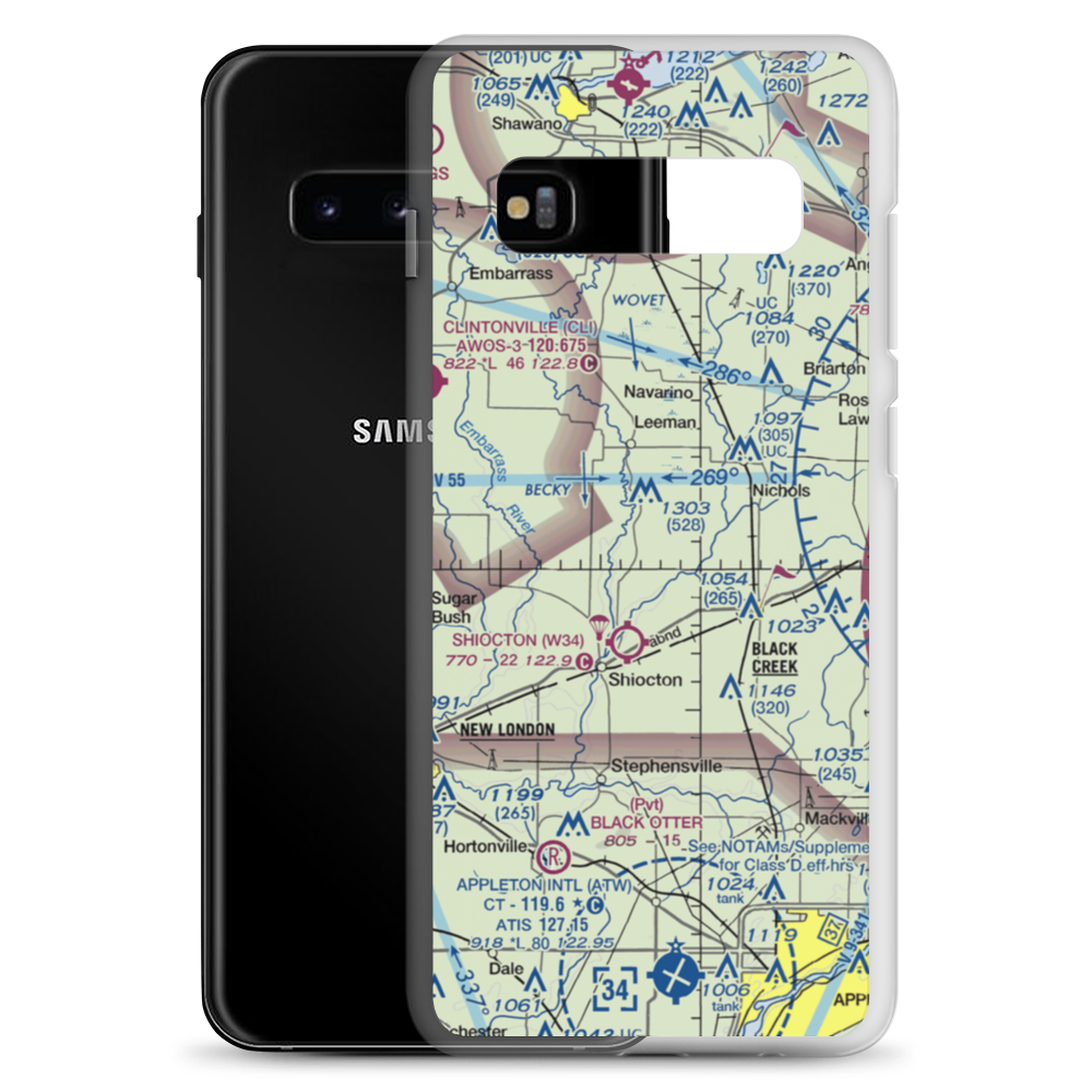Wolf River Landing Strip (8WI5) VFR Sectional Samsung Case Samsung Galaxy S10+ model shown