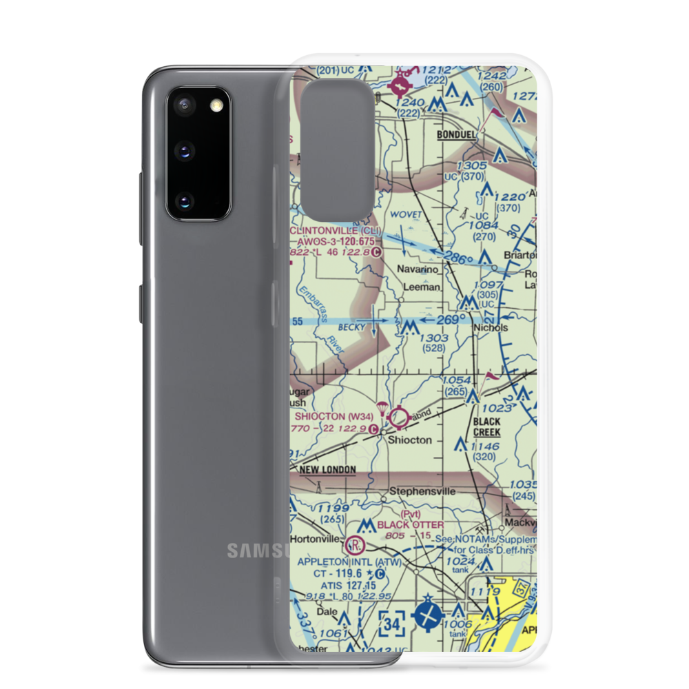 Wolf River Landing Strip (8WI5) VFR Sectional Samsung Case Samsung Galaxy S20 model shown