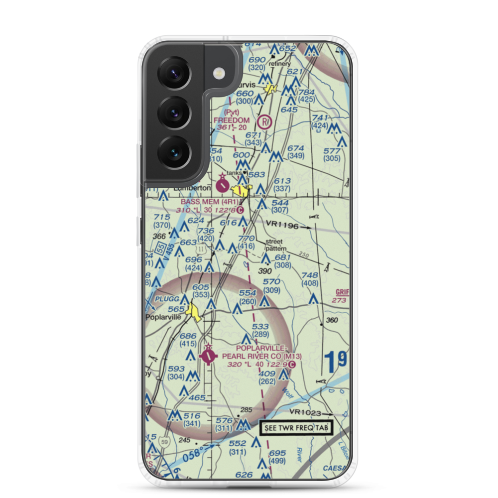 Wolf River Ranch Airport (MS53) VFR Sectional Samsung Case Samsung Galaxy S22 Plus model shown