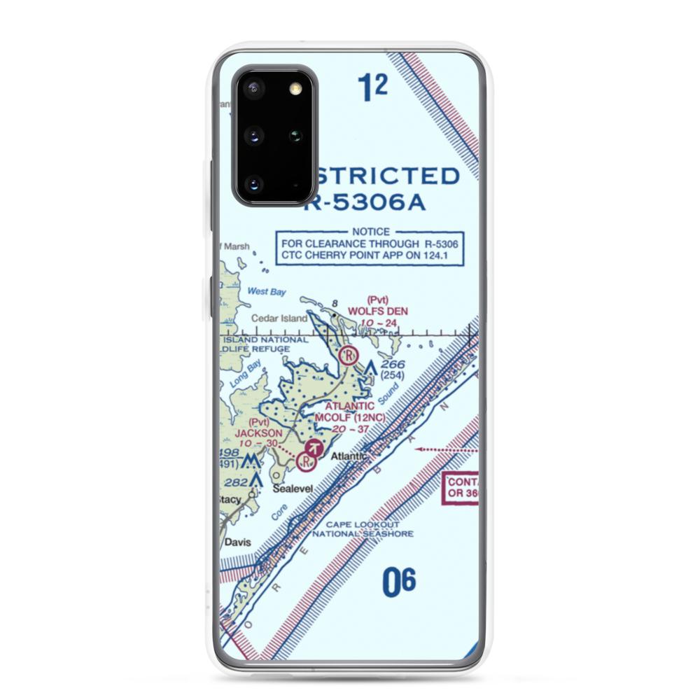 Wolf's Den Airport (NC17) VFR Sectional Samsung Case Samsung Galaxy S20 Plus model shown