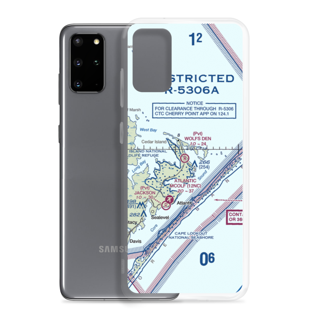 Wolf's Den Airport (NC17) VFR Sectional Samsung Case Samsung Galaxy S20 Plus model shown