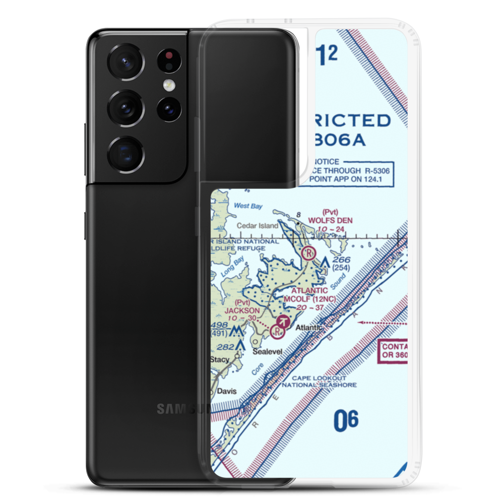 Wolf's Den Airport (NC17) VFR Sectional Samsung Case Samsung Galaxy S21 Ultra model shown