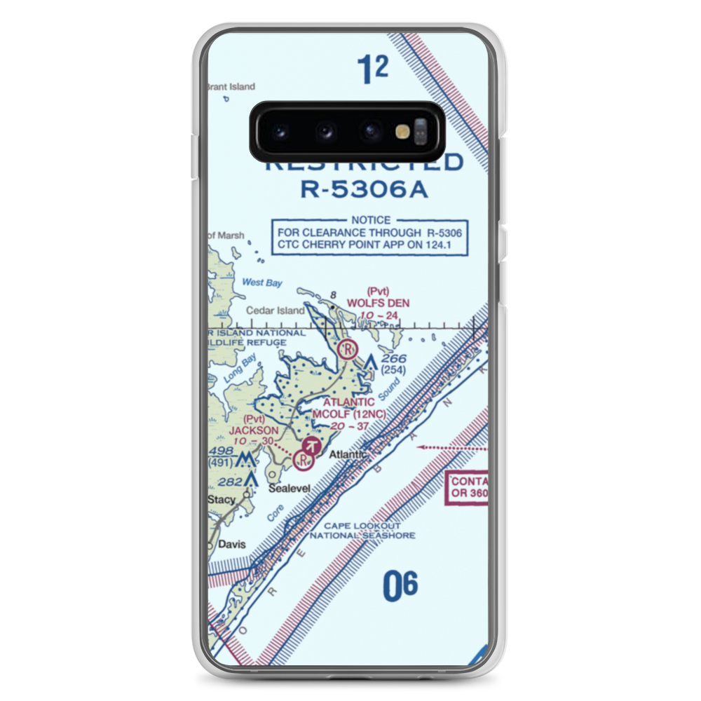 Wolf's Den Airport (NC17) VFR Sectional Samsung Case Samsung Galaxy S10+ model shown