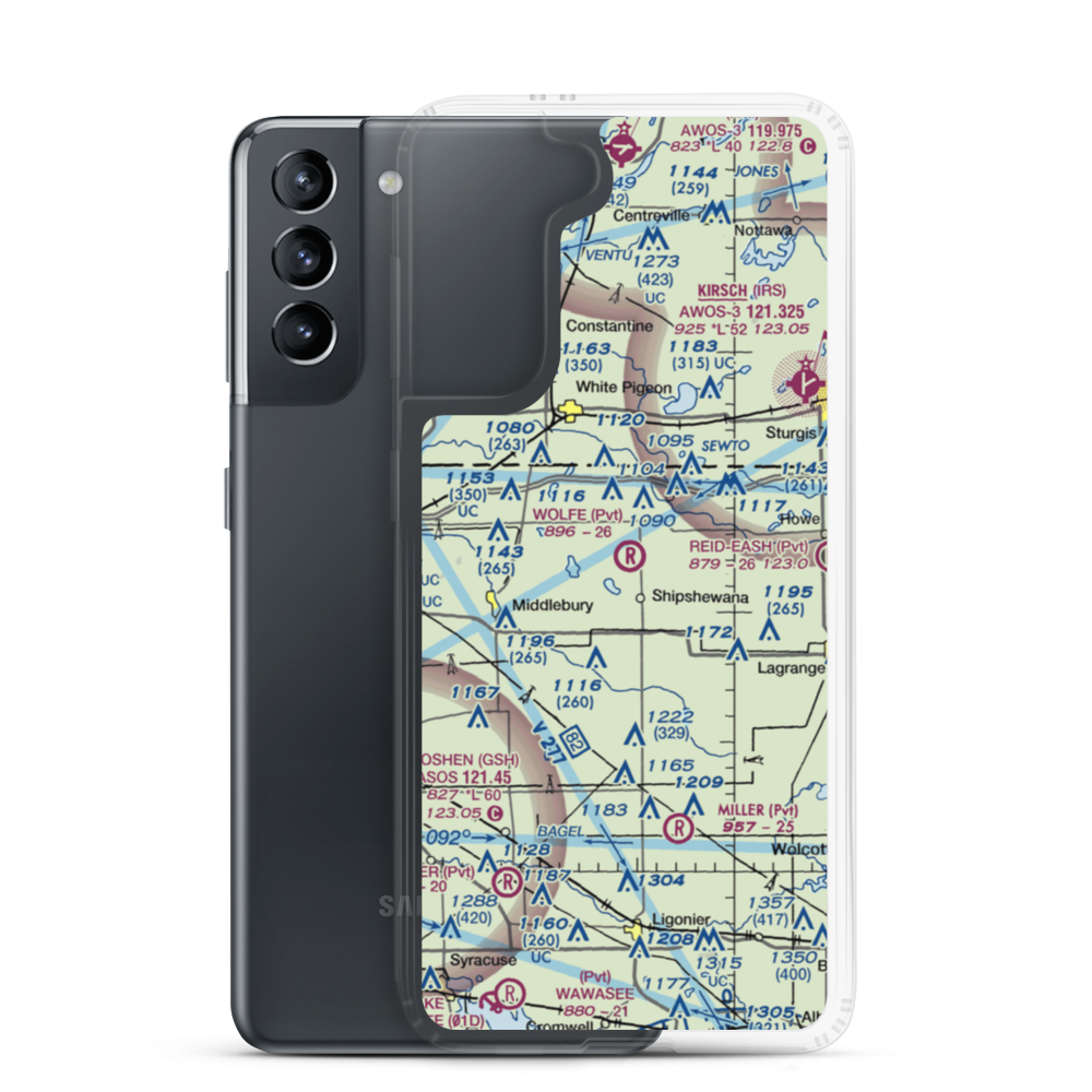 Wolfe Field (IN65) VFR Sectional Samsung Case Samsung Galaxy S21 model shown