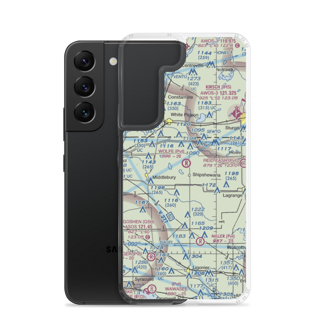 Wolfe Field (IN65) VFR Sectional Samsung Case Samsung Galaxy S22 model shown