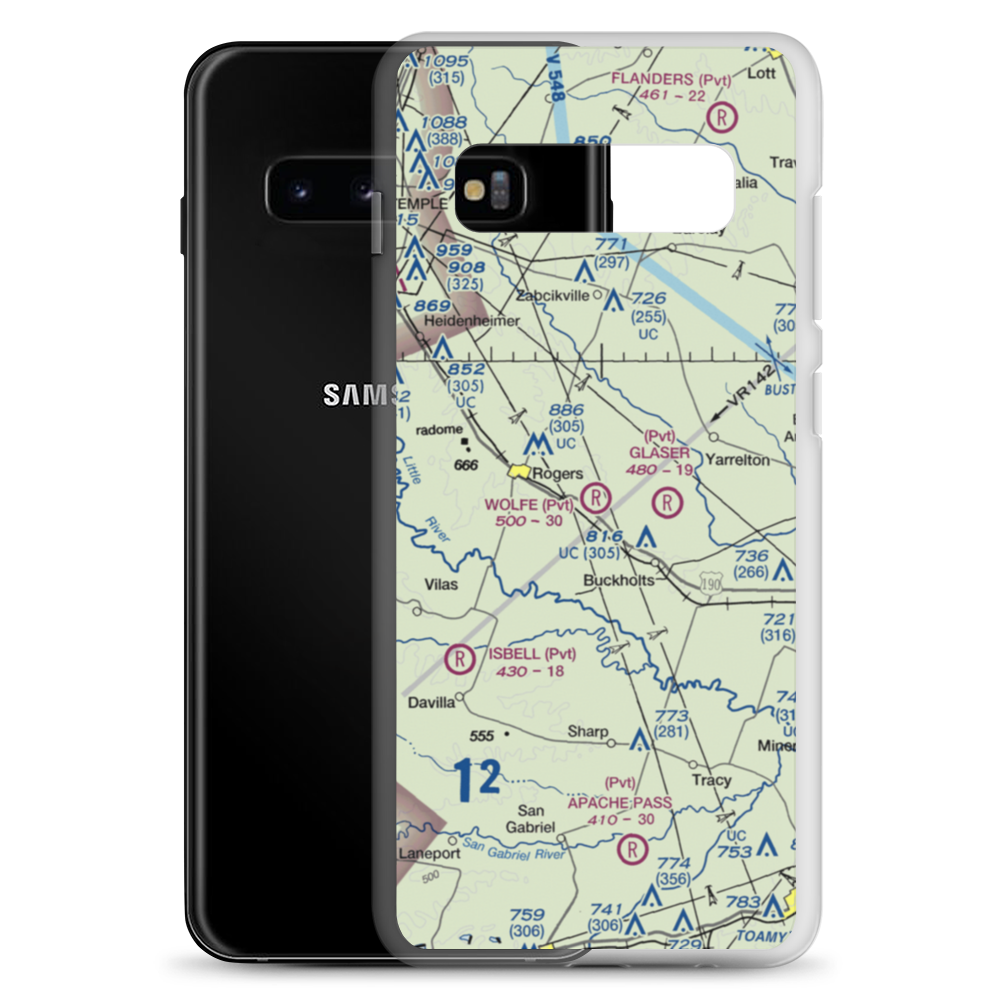 Wolfe Field (XA32) VFR Sectional Samsung Case Samsung Galaxy S10+ model shown