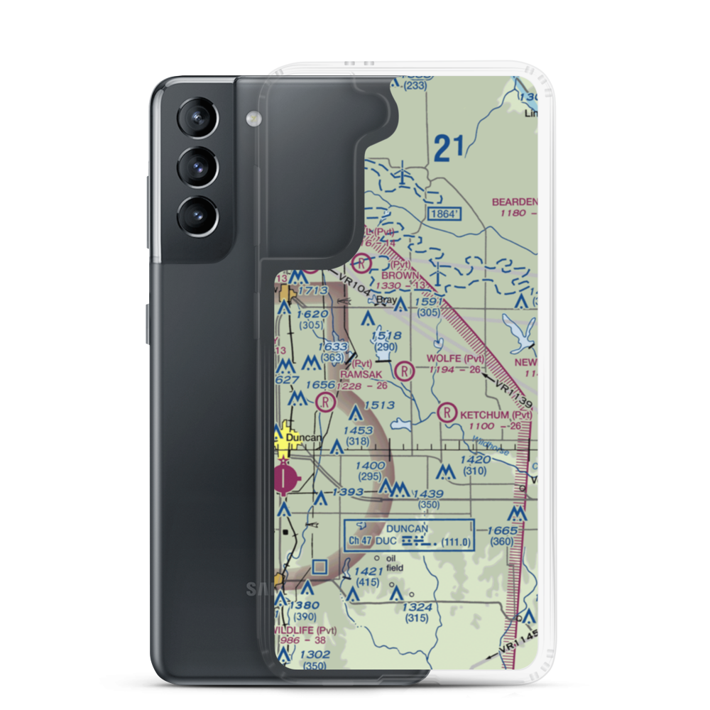 Wolfe Field Airport (1OK3) VFR Sectional Samsung Case Samsung Galaxy S21 model shown