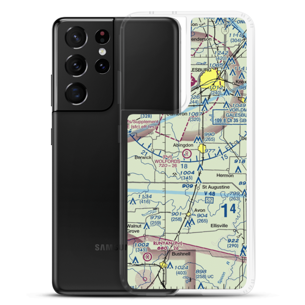 Wolford's Airport (IL01) VFR Sectional Samsung Case Samsung Galaxy S21 Ultra model shown