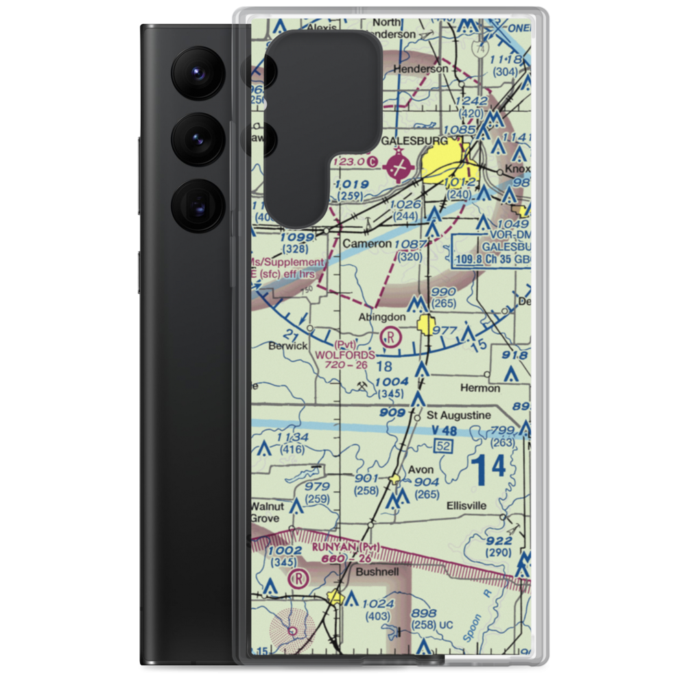 Wolford's Airport (IL01) VFR Sectional Samsung Case Samsung Galaxy S22 Ultra model shown