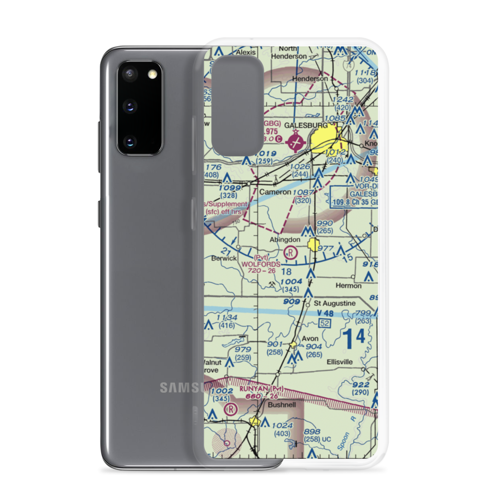 Wolford's Airport (IL01) VFR Sectional Samsung Case Samsung Galaxy S20 model shown