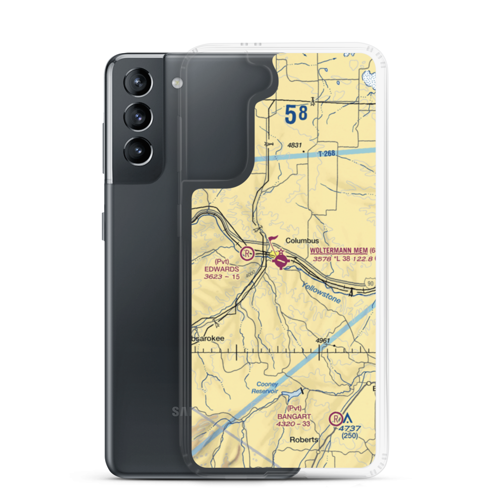 Woltermann Memorial Airport (6S3) VFR Sectional Samsung Case Samsung Galaxy S21 model shown