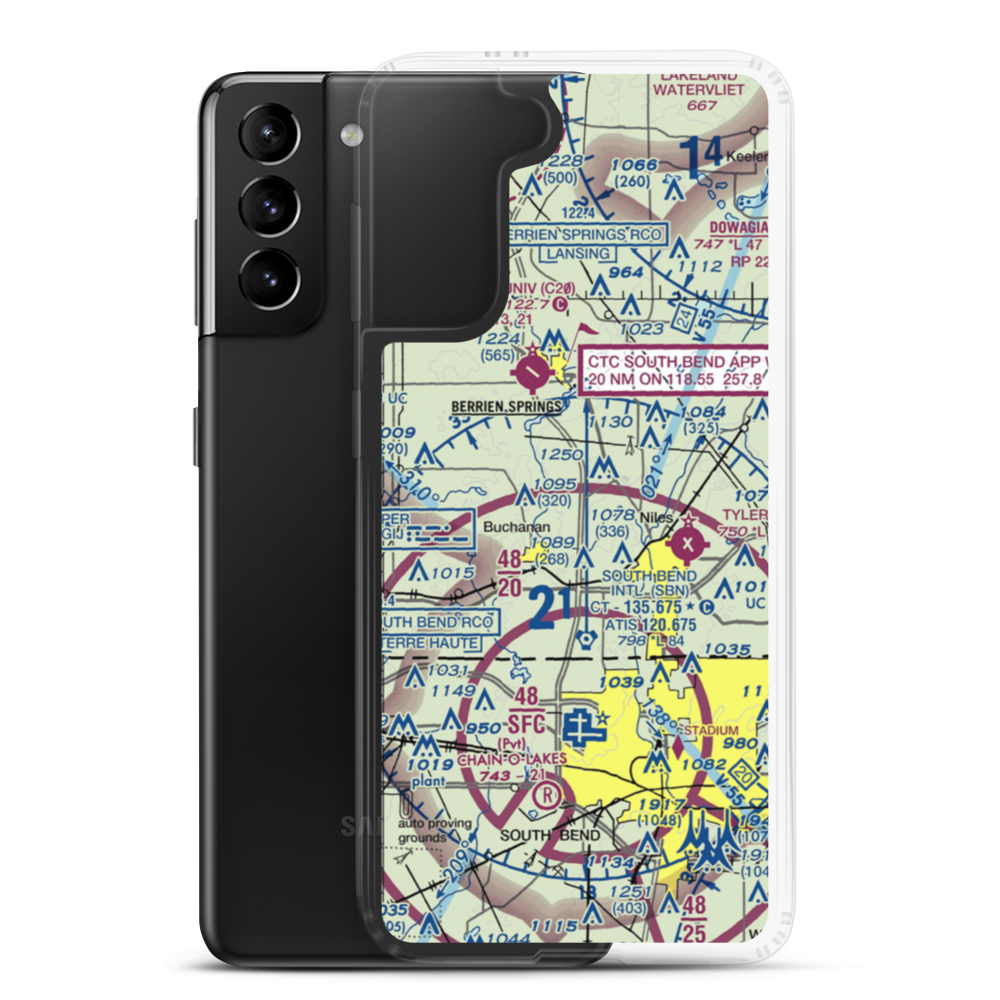 Wolverton's Field (30MI) VFR Sectional Samsung Case Samsung Galaxy S21 Plus model shown