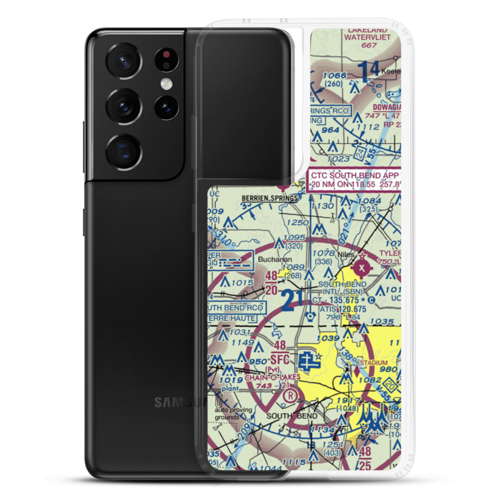 Wolverton's Field (30MI) VFR Sectional Samsung Case Samsung Galaxy S21 Ultra model shown