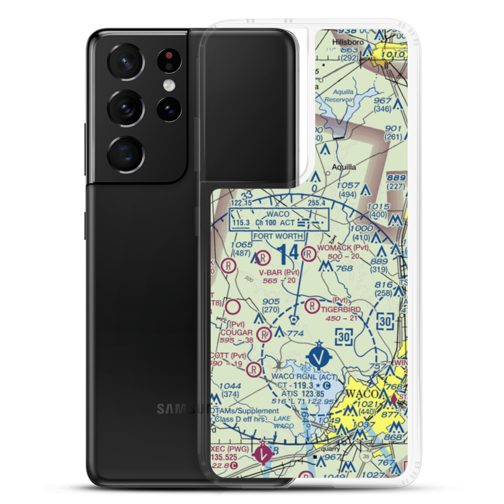 Womack Farm Airport (75TE) VFR Sectional Samsung Case Samsung Galaxy S21 Ultra model shown