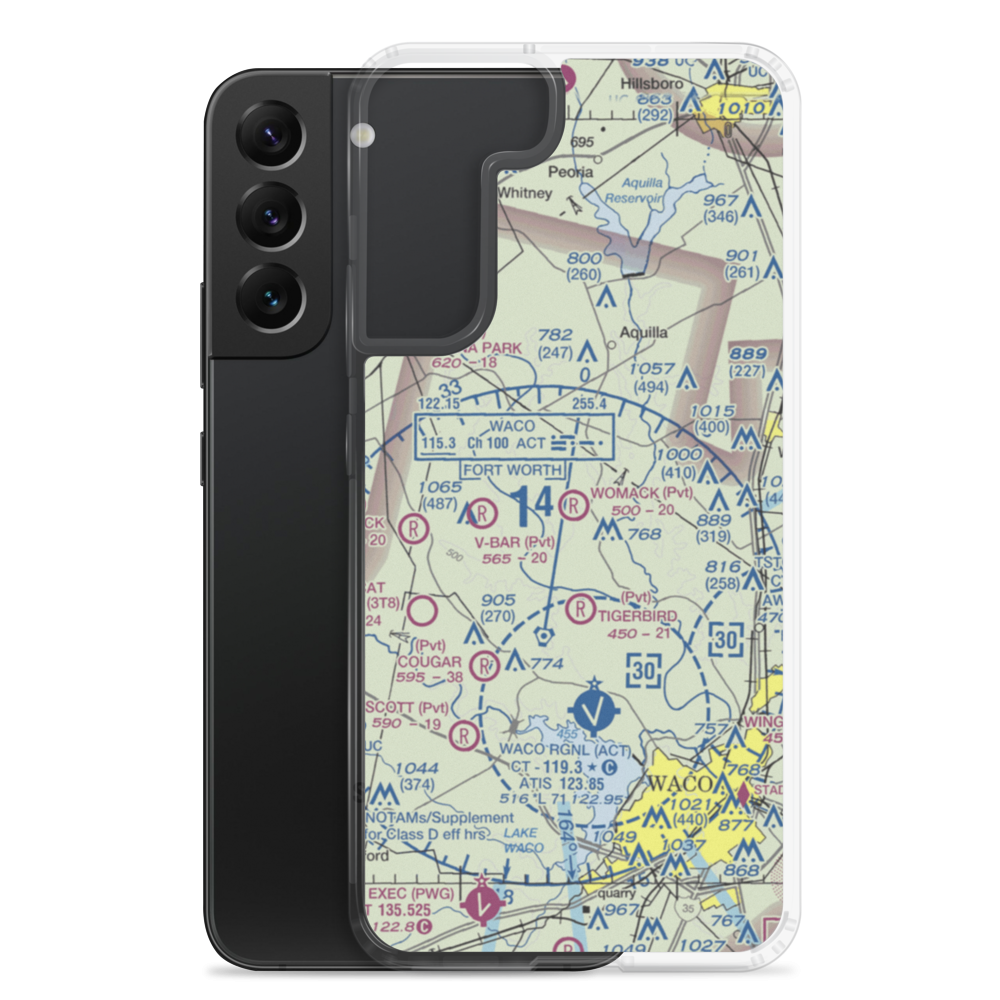 Womack Farm Airport (75TE) VFR Sectional Samsung Case Samsung Galaxy S22 Plus model shown