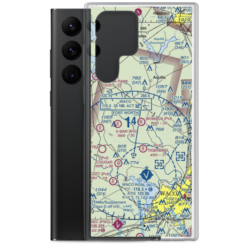 Womack Farm Airport (75TE) VFR Sectional Samsung Case Samsung Galaxy S22 Ultra model shown