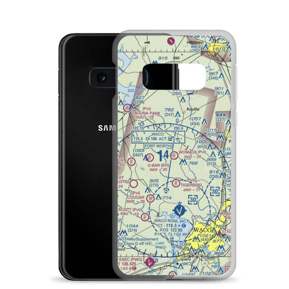 Womack Farm Airport (75TE) VFR Sectional Samsung Case Samsung Galaxy S10e model shown