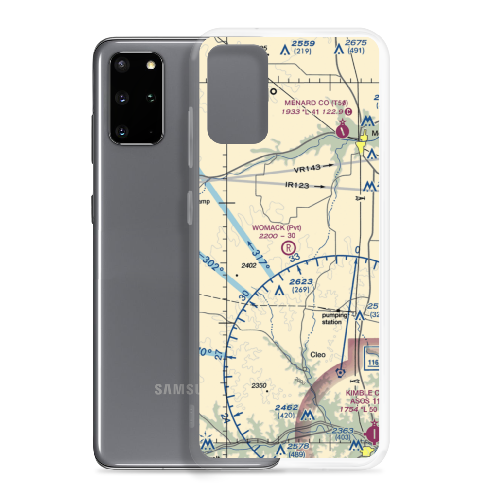 Womack Ranch Airport (XS15) VFR Sectional Samsung Case Samsung Galaxy S20 Plus model shown