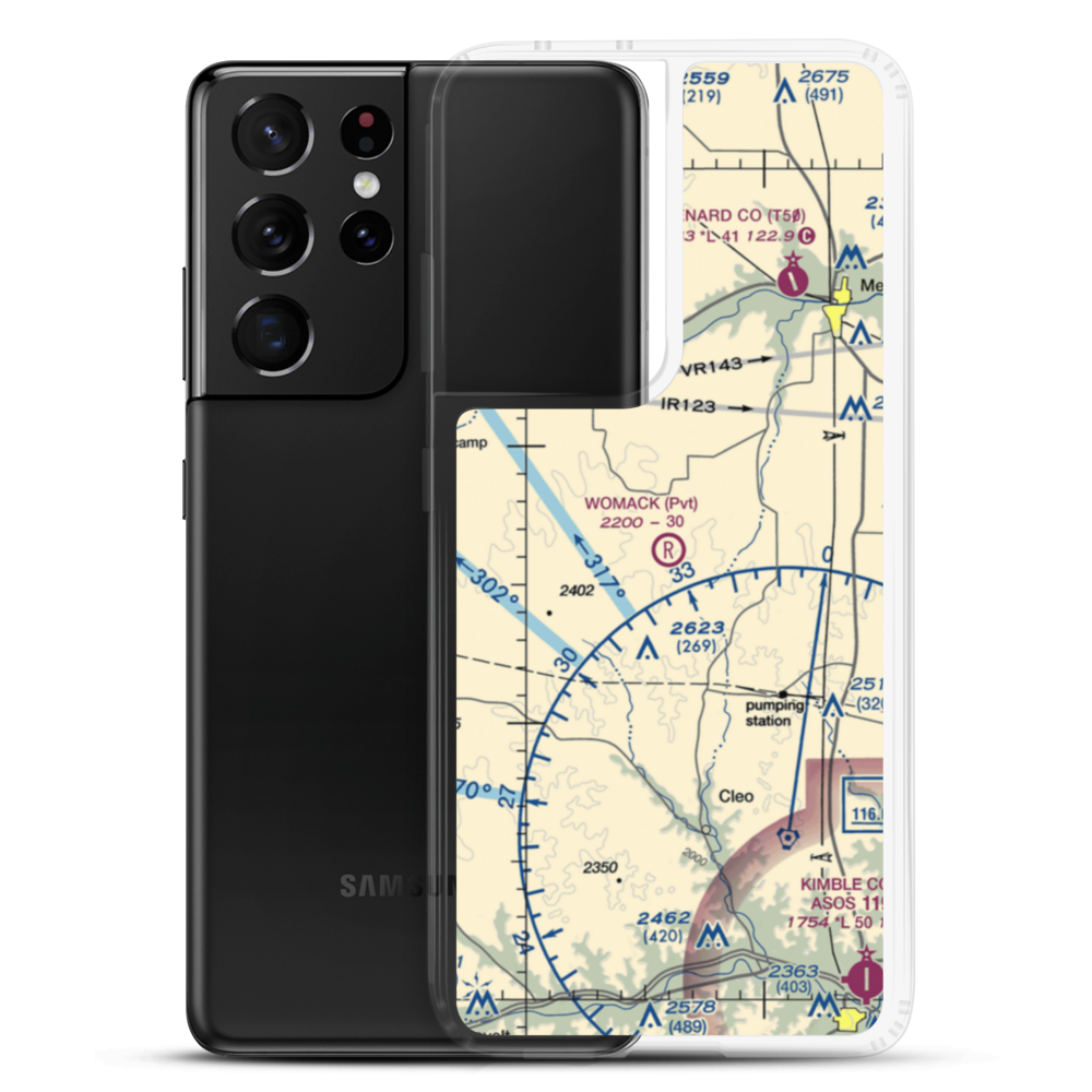 Womack Ranch Airport (XS15) VFR Sectional Samsung Case Samsung Galaxy S21 Ultra model shown