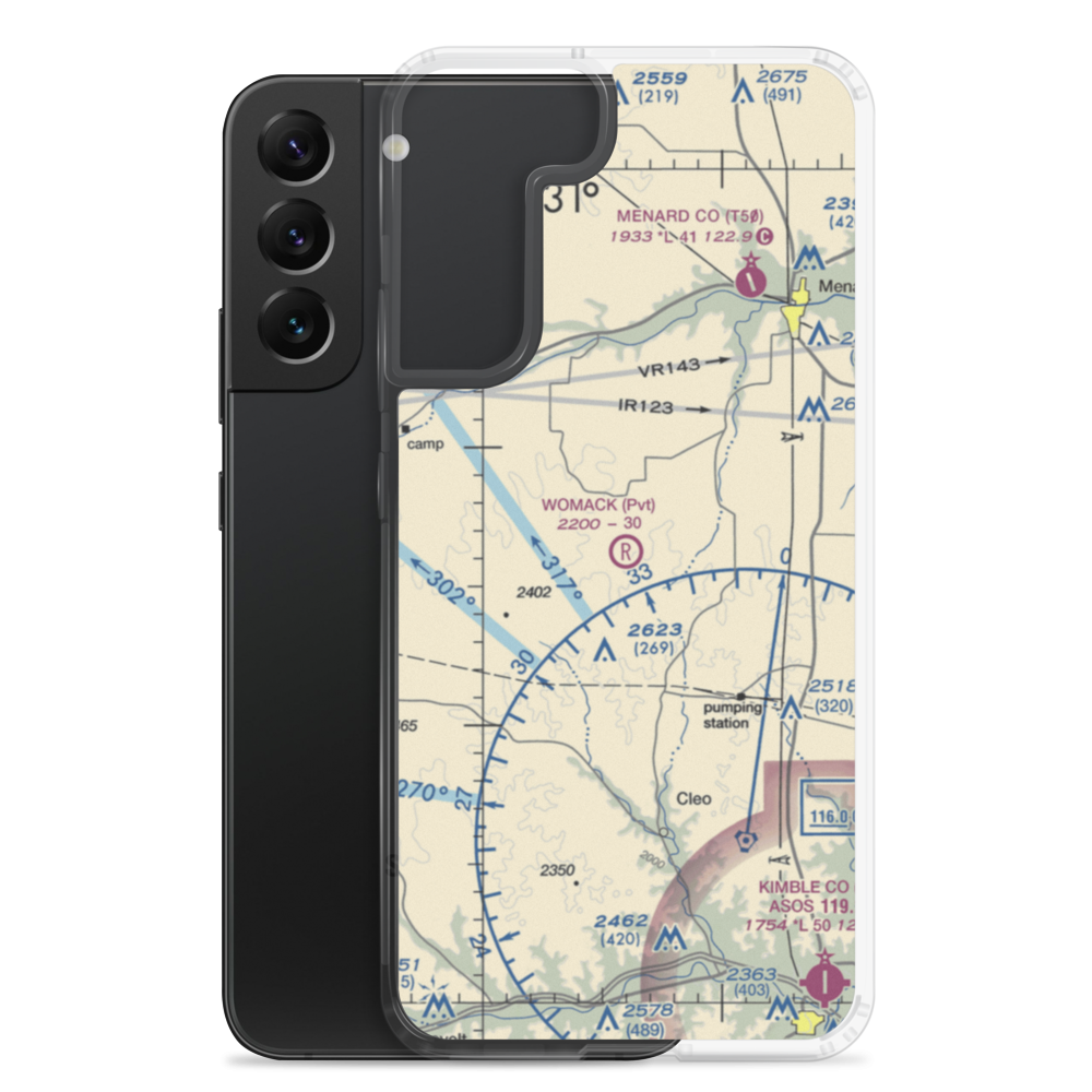 Womack Ranch Airport (XS15) VFR Sectional Samsung Case Samsung Galaxy S22 Plus model shown