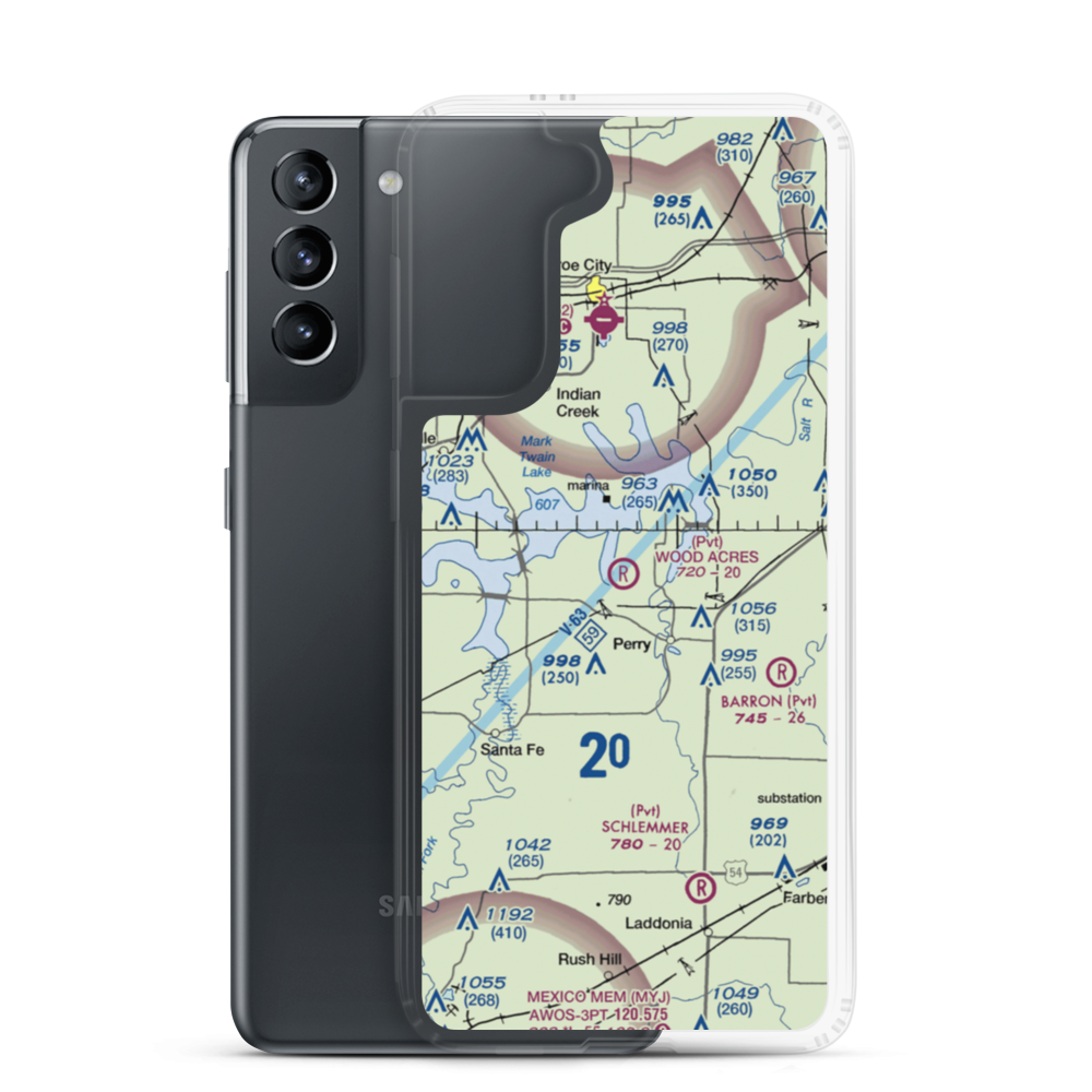 Wood Acres Airport (7MO1) VFR Sectional Samsung Case Samsung Galaxy S21 model shown