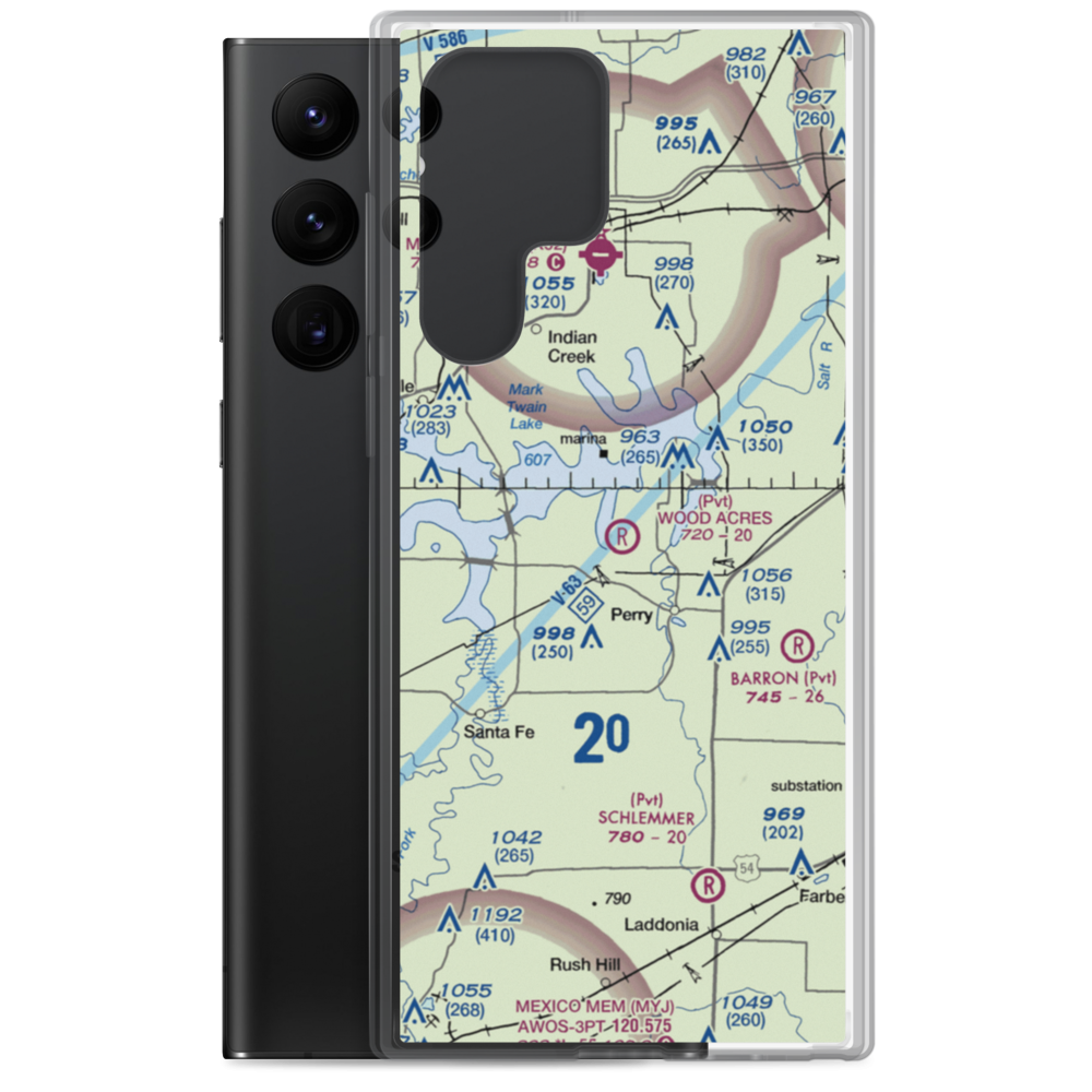 Wood Acres Airport (7MO1) VFR Sectional Samsung Case Samsung Galaxy S22 Ultra model shown