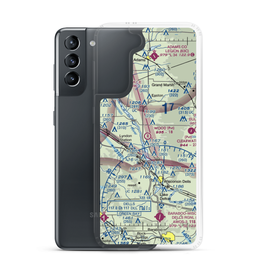 Wood Airport (8WI0) VFR Sectional Samsung Case Samsung Galaxy S21 model shown