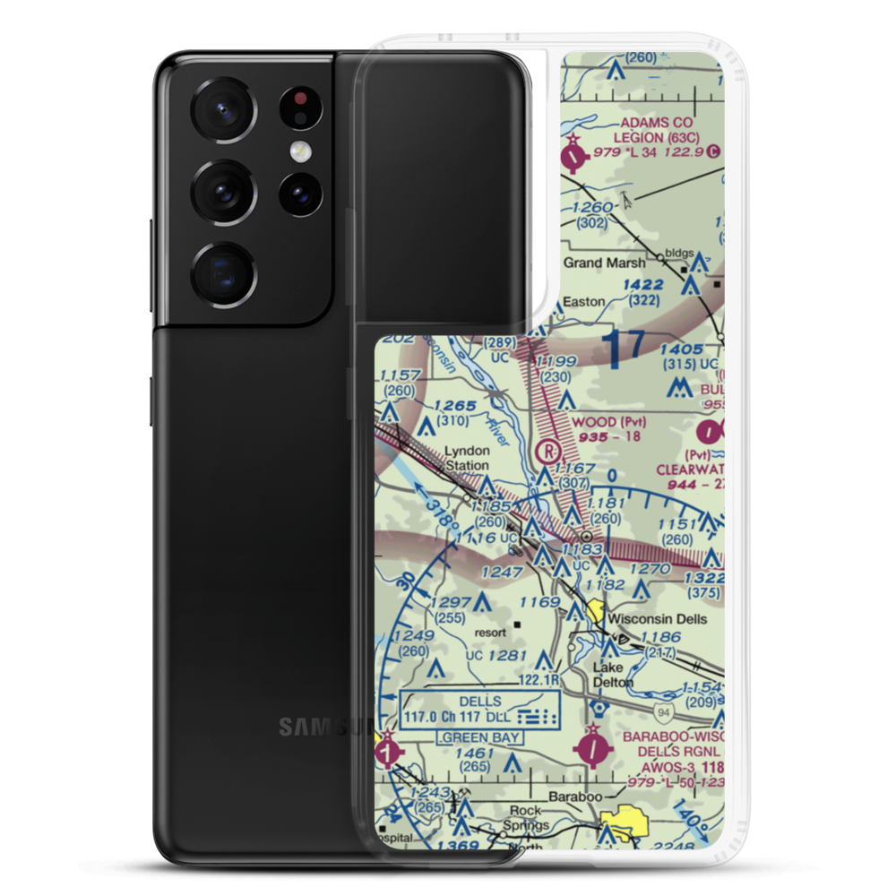 Wood Airport (8WI0) VFR Sectional Samsung Case Samsung Galaxy S21 Ultra model shown