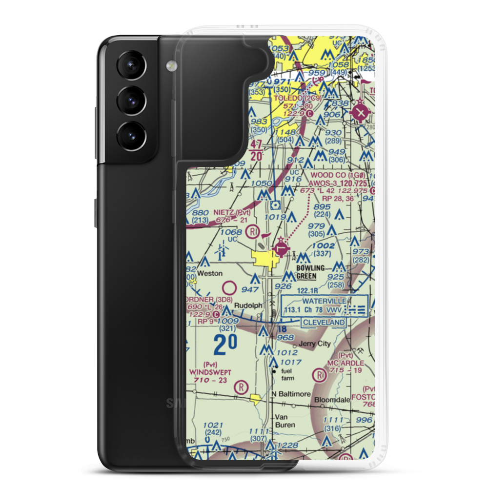 Wood County Airport (1G0) VFR Sectional Samsung Case Samsung Galaxy S21 Plus model shown