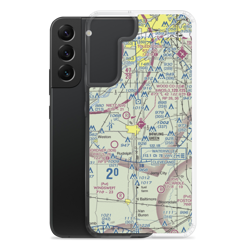 Wood County Airport (1G0) VFR Sectional Samsung Case Samsung Galaxy S22 Plus model shown