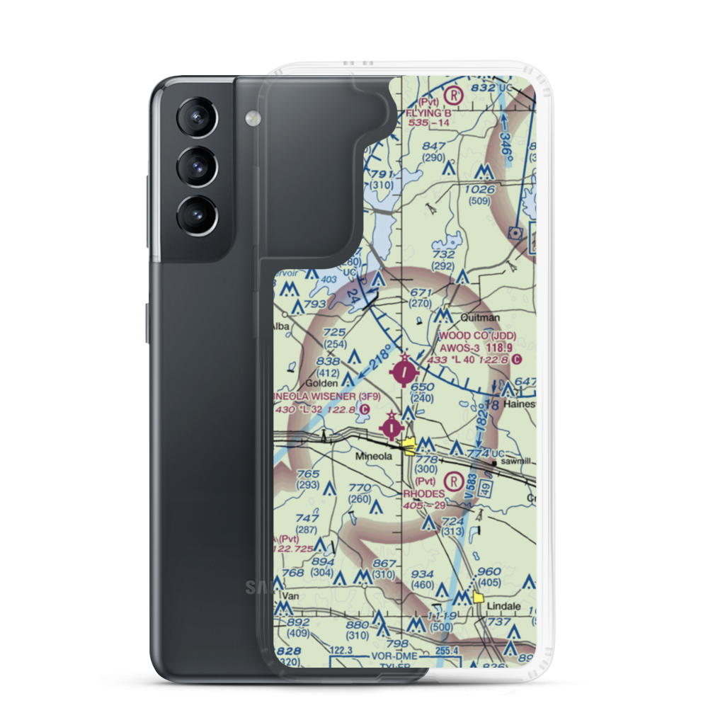 Wood County Airport (JDD) VFR Sectional Samsung Case Samsung Galaxy S21 model shown