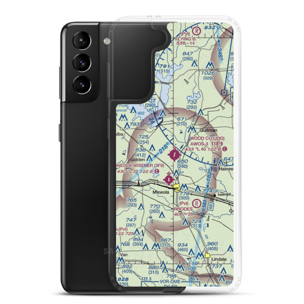 Wood County Airport (JDD) VFR Sectional Samsung Case Samsung Galaxy S21 Plus model shown