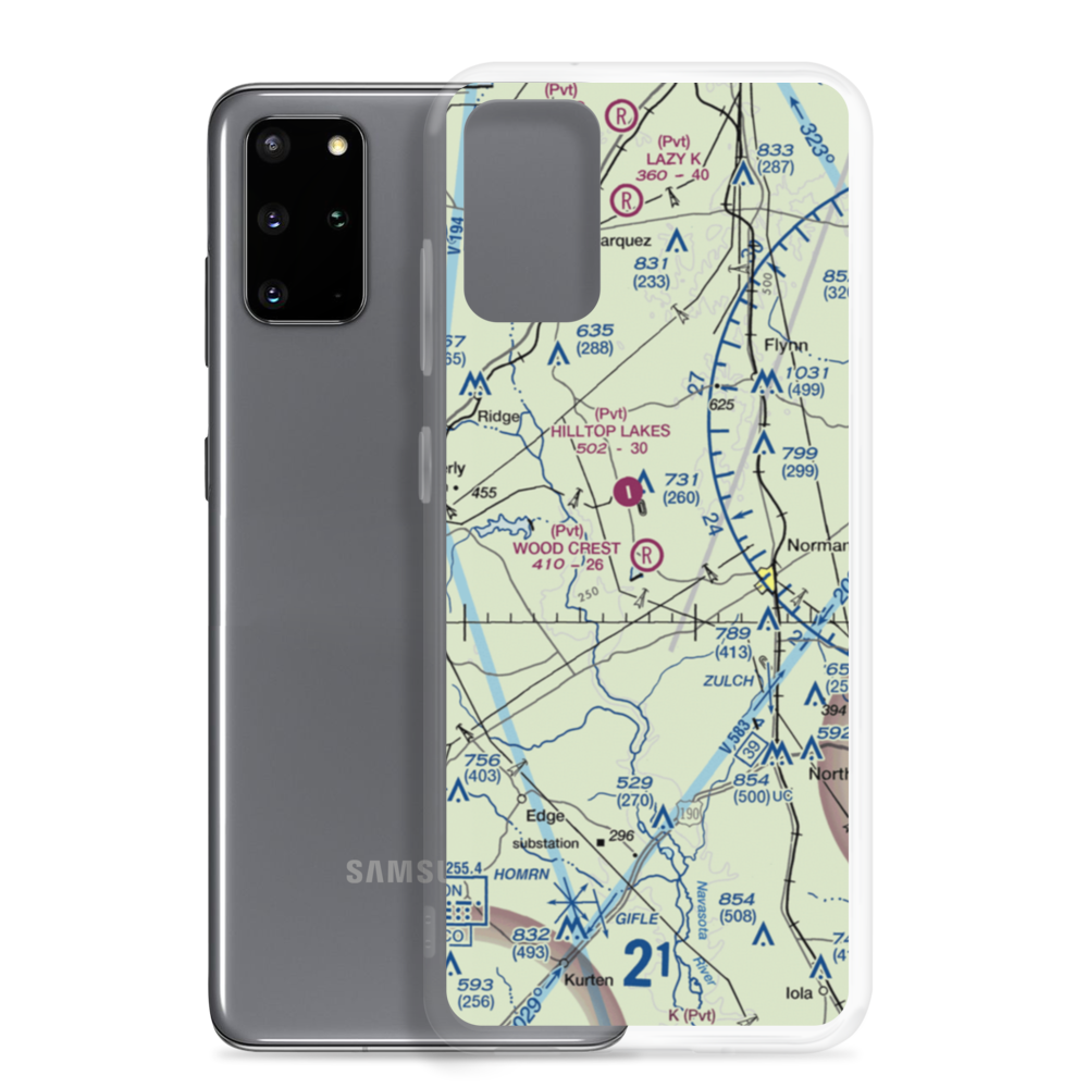Wood Crest Ranch Airport (6TS6) VFR Sectional Samsung Case Samsung Galaxy S20 Plus model shown