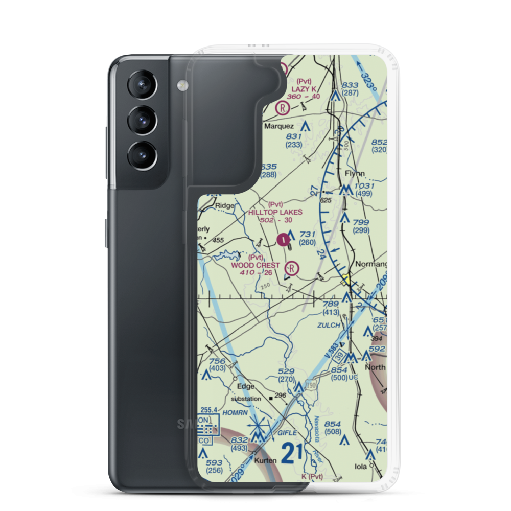 Wood Crest Ranch Airport (6TS6) VFR Sectional Samsung Case Samsung Galaxy S21 model shown
