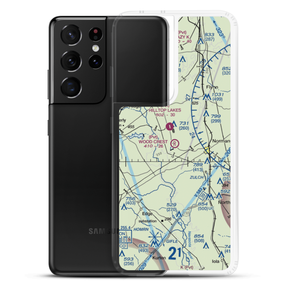 Wood Crest Ranch Airport (6TS6) VFR Sectional Samsung Case Samsung Galaxy S21 Ultra model shown