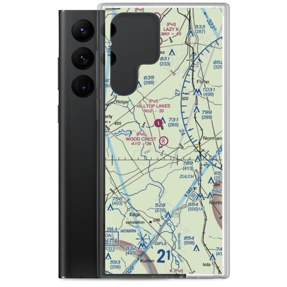 Wood Crest Ranch Airport (6TS6) VFR Sectional Samsung Case Samsung Galaxy S22 Ultra model shown