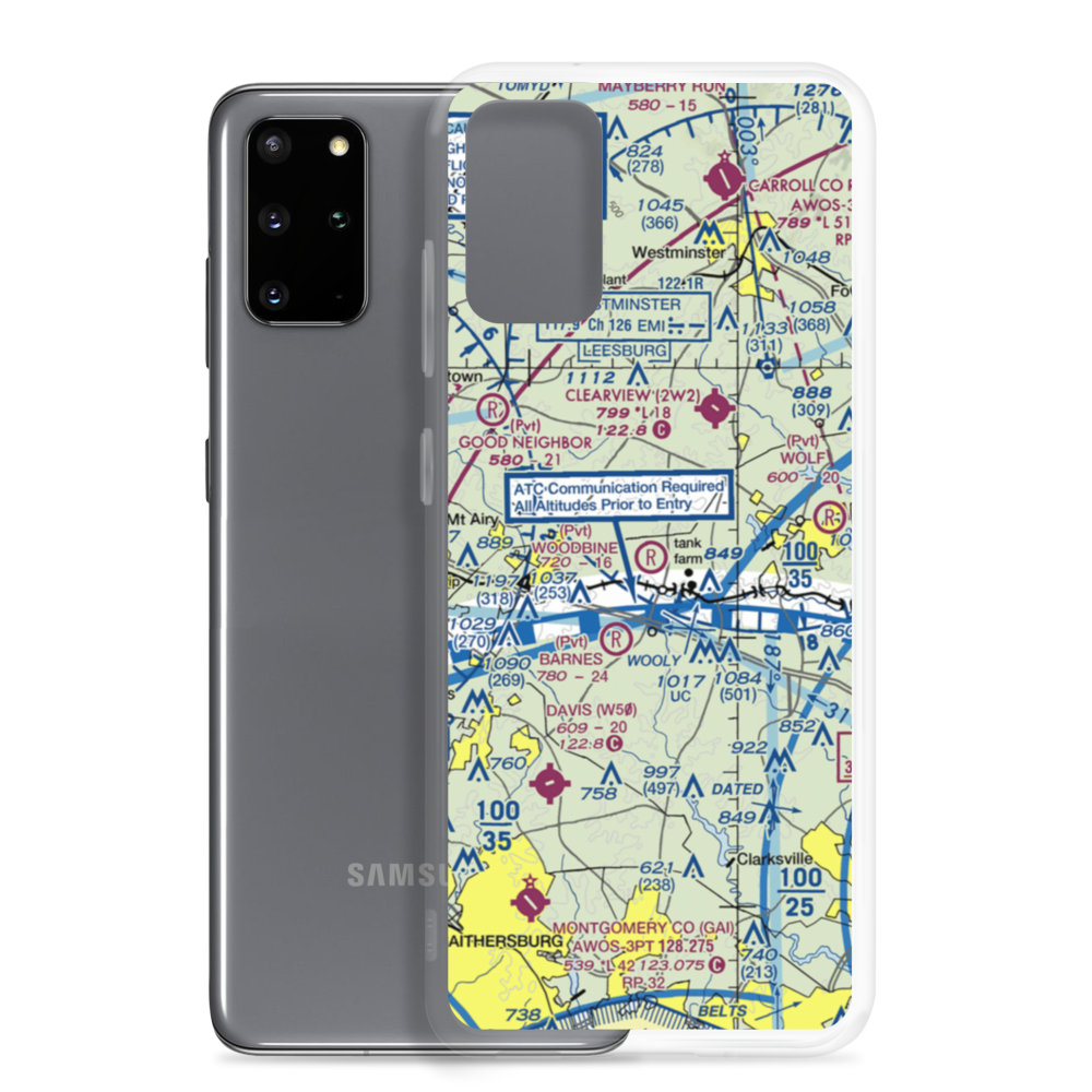 Woodbine Airport (MD78) VFR Sectional Samsung Case Samsung Galaxy S20 Plus model shown