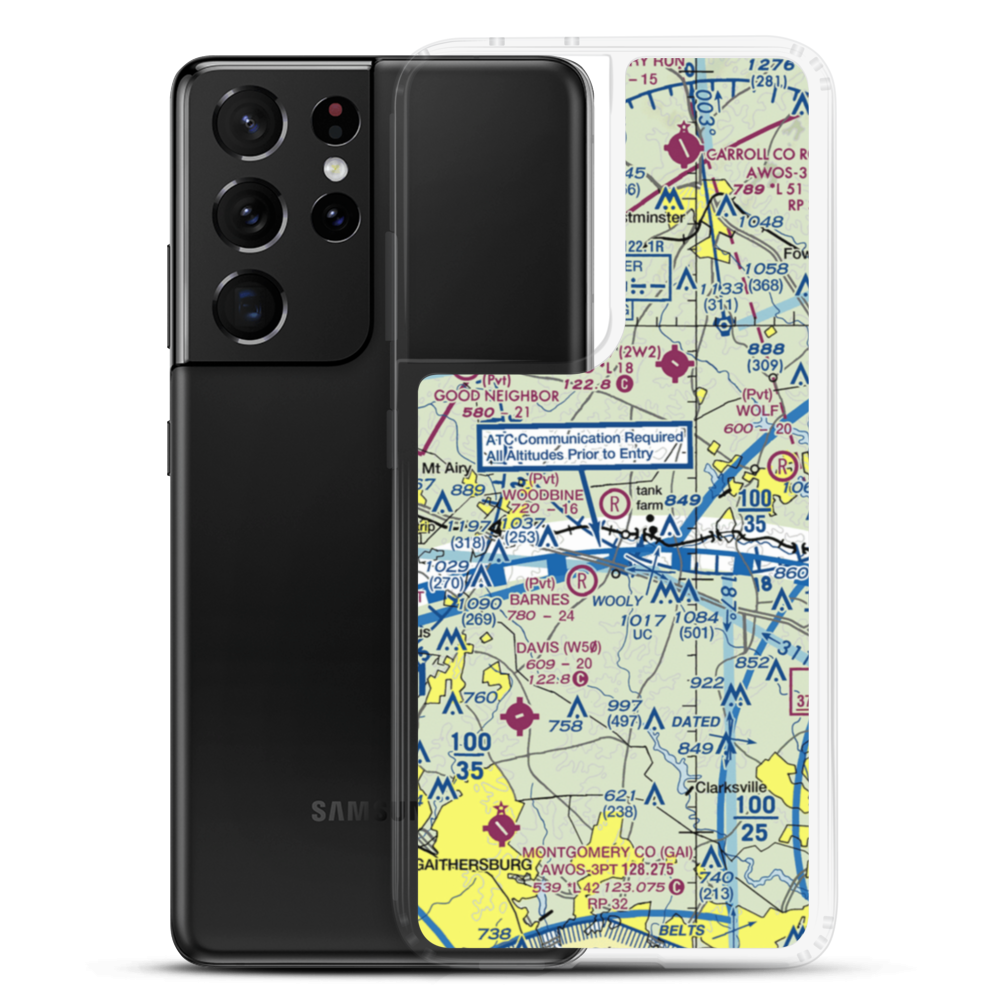 Woodbine Airport (MD78) VFR Sectional Samsung Case Samsung Galaxy S21 Ultra model shown