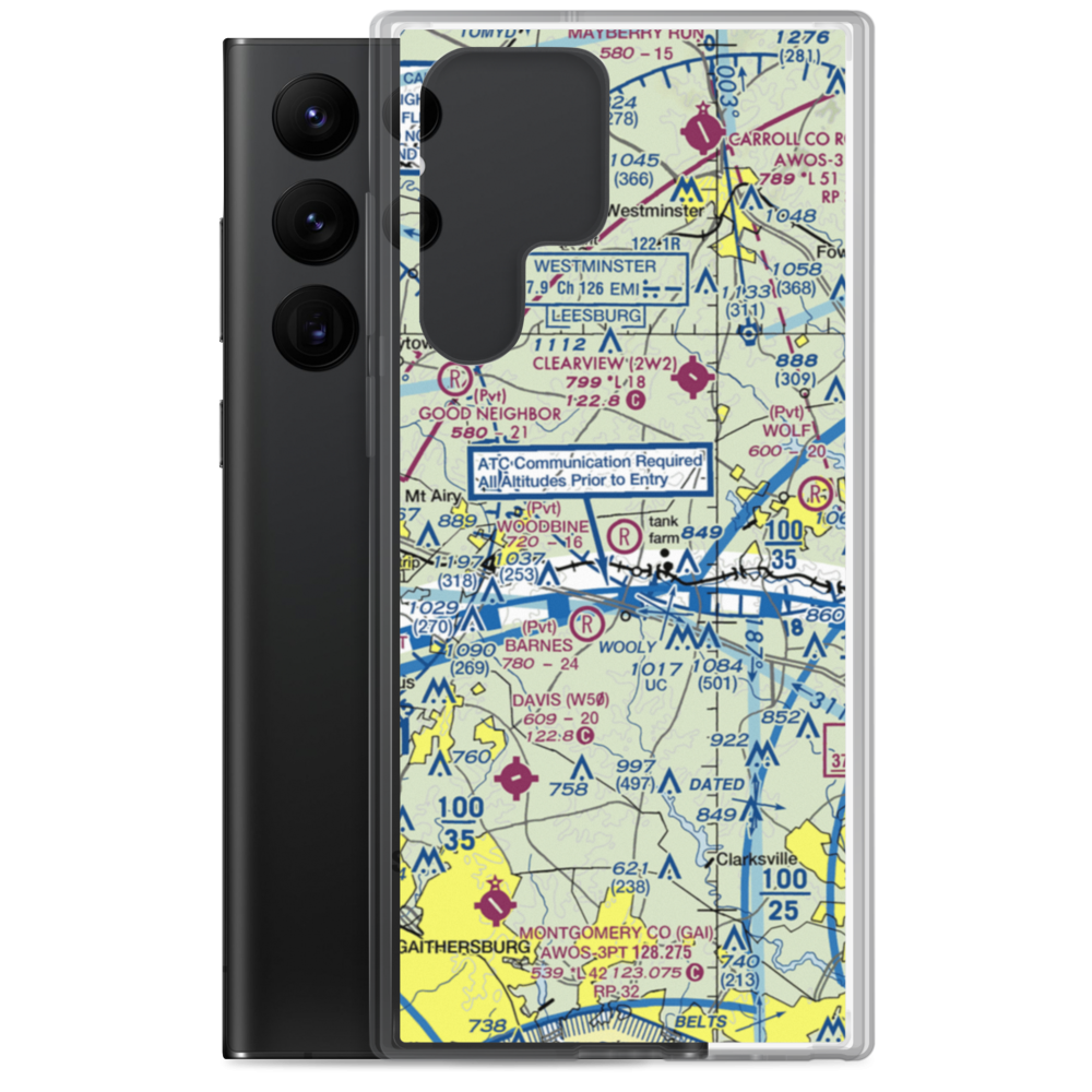 Woodbine Airport (MD78) VFR Sectional Samsung Case Samsung Galaxy S22 Ultra model shown