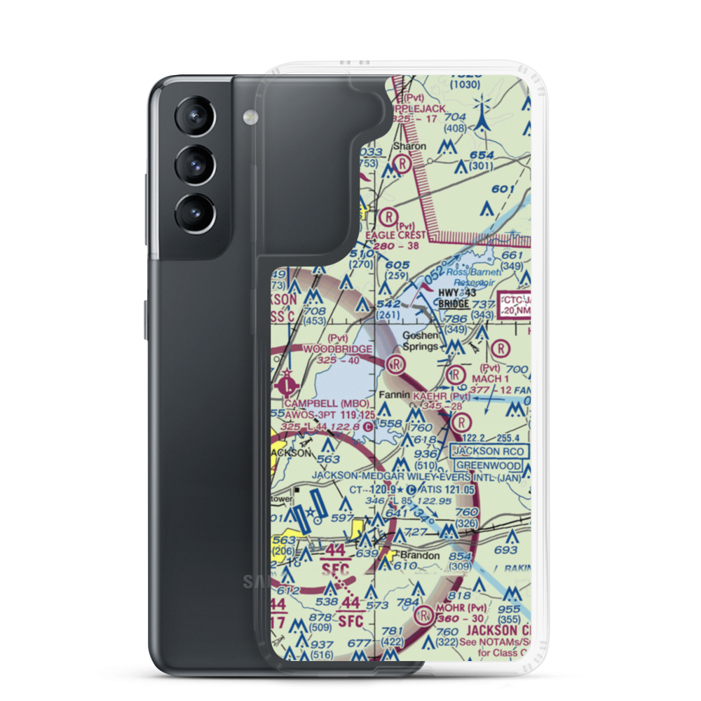 Woodbridge Airport (6MS1) VFR Sectional Samsung Case Samsung Galaxy S21 model shown