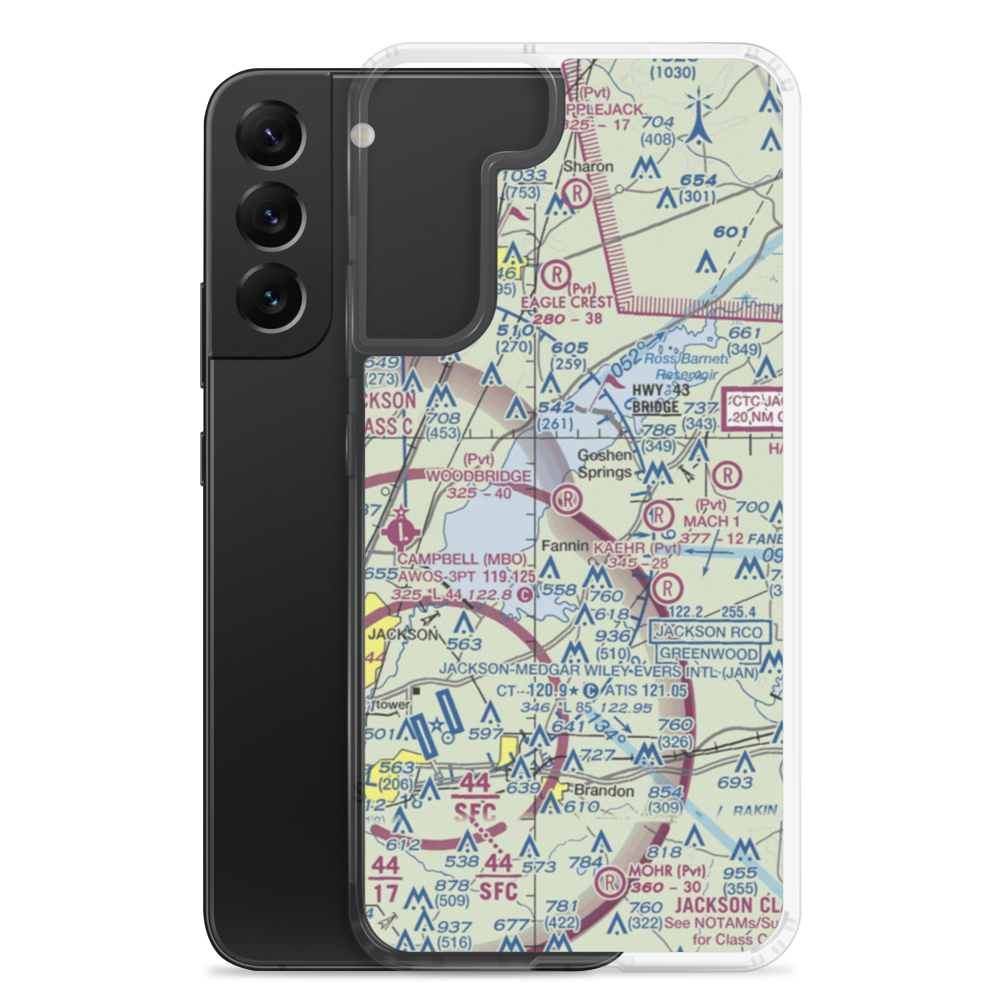 Woodbridge Airport (6MS1) VFR Sectional Samsung Case Samsung Galaxy S22 Plus model shown