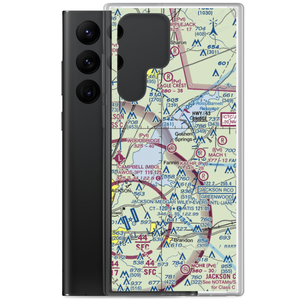 Woodbridge Airport (6MS1) VFR Sectional Samsung Case Samsung Galaxy S22 Ultra model shown