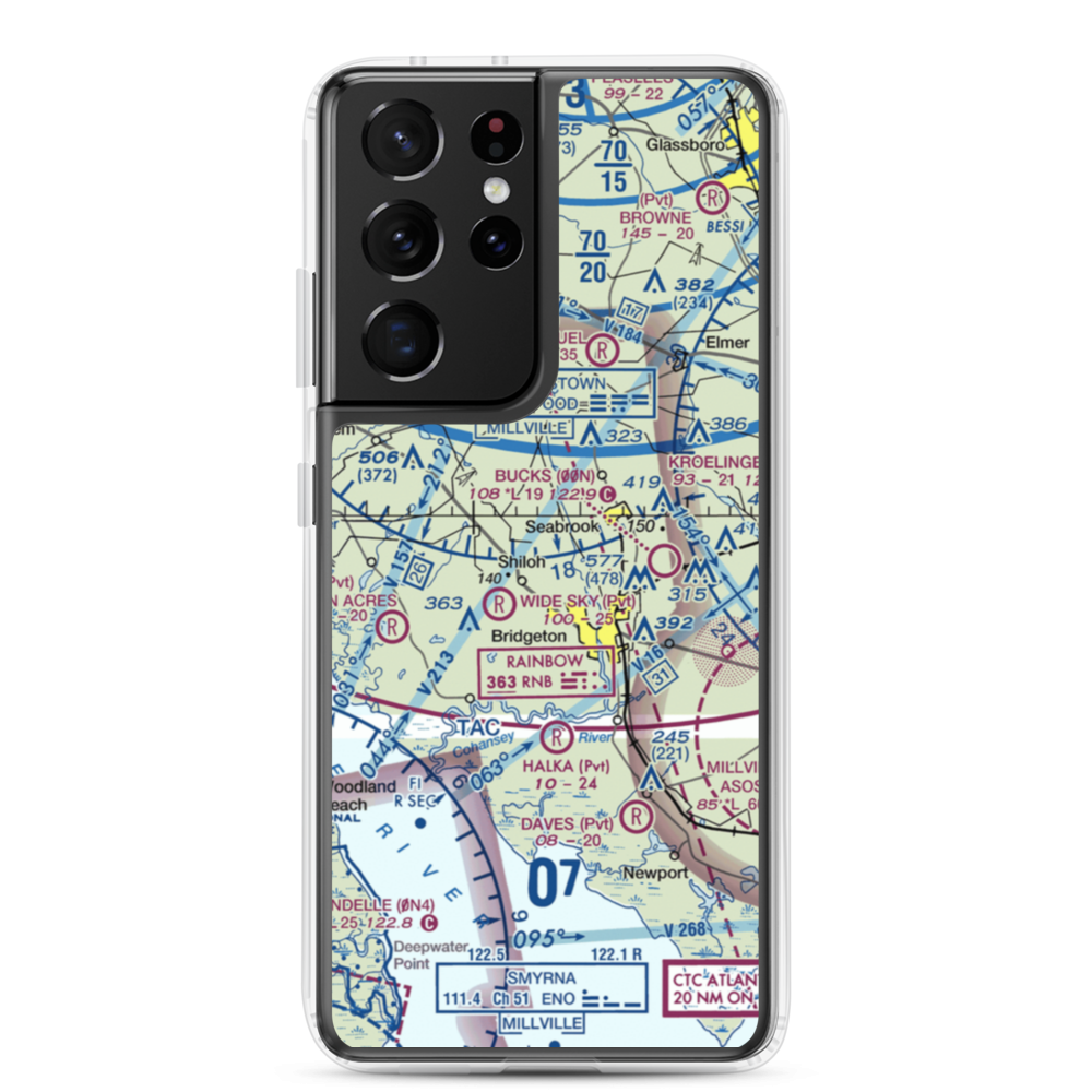 Woodcrest Farms Airstrip (JY17) VFR Sectional Samsung Case Samsung Galaxy S21 Ultra model shown