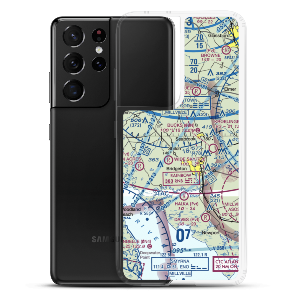 Woodcrest Farms Airstrip (JY17) VFR Sectional Samsung Case Samsung Galaxy S21 Ultra model shown