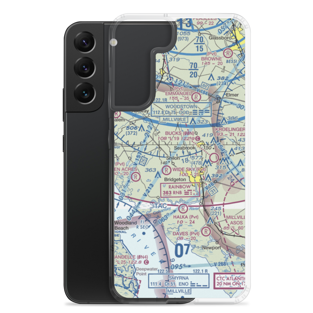 Woodcrest Farms Airstrip (JY17) VFR Sectional Samsung Case Samsung Galaxy S22 Plus model shown